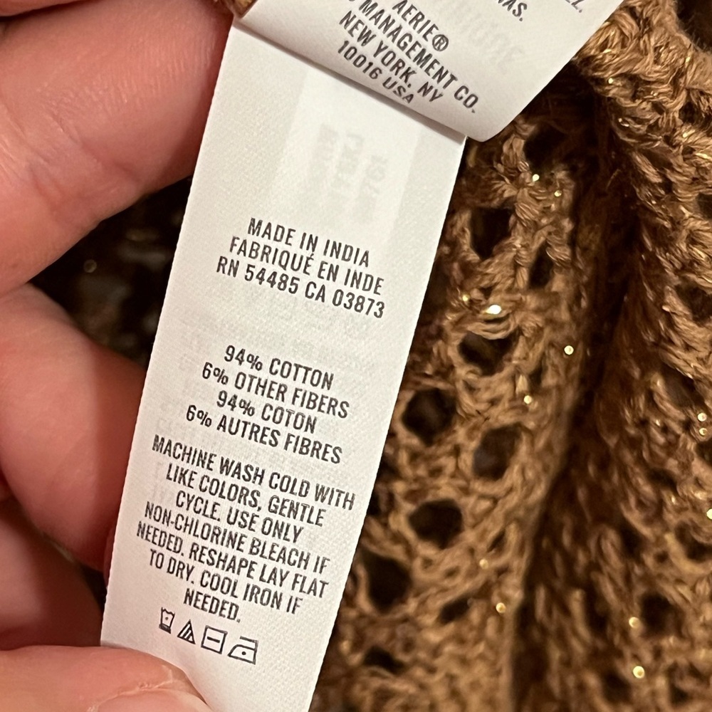 AERIE • METALLIC CROCHET CAPE • ONLINE EXCLUSIVE - Picture 8 of 8